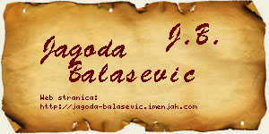 Jagoda Balašević vizit kartica
